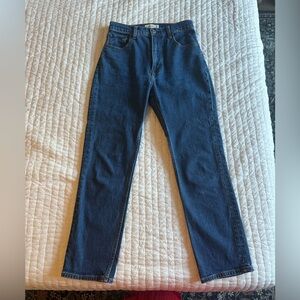 Abercrombie & Fitch Ultra High Rise Ankle Straight Jean Dark Wash